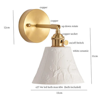 Celako™ Ivorel Wall Light | Ceramic Bedroom Lighting