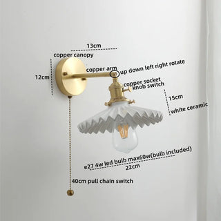 Celako™ Aesona Wall Light | Glass Copper Bedroom Lighting