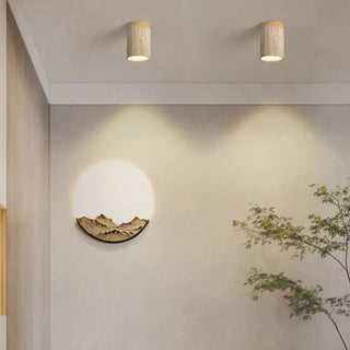 Celako™ Shibusa Ceiling Light | Yellow Travertine Wabi Sabi Style