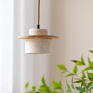 Celako™ Ochira Pendant Light | Yellow Travertine Bedroom Lighting