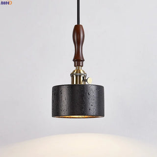 Celako™ Umbralux Pendant Light | Black Travertine Dining Room Lighting