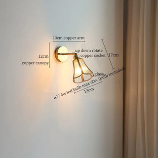 Celako™ Verrique Wall Light | Copper Glass Bedroom Lighting