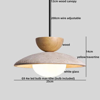 Celako™ Lunapiet Pendant Light | Yellow Travertine Japan Style