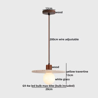 Celako™ Tuffeau Pendant Light | Yellow Travertine Wabi Sabi Kitchen Island Lighting