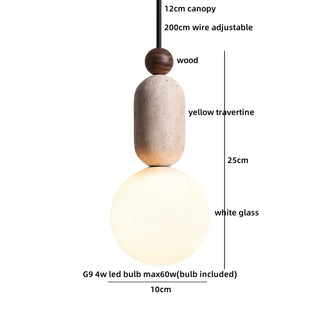 Celako™ Travelo Pendant Light | Travertine Dining Room Lighting