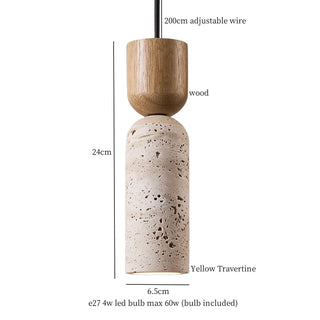 Celako™ Luteola Pendant Light | Yellow Travertine Bedroom Lighting