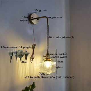 Celako™ Andori Wall Light | Clear Glass Japan Style