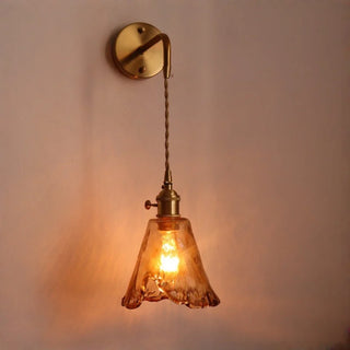 Celako™ Kiyoro Wall Light | Copper Glass Bedroom Lighting
