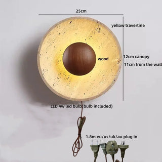 Celako™ Travora Wall Light | Travertine Bedside Lighting