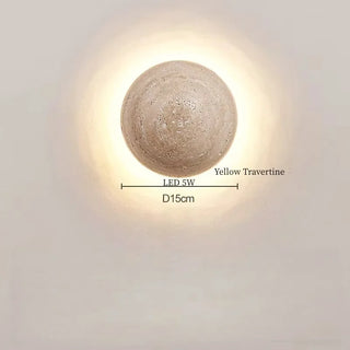 Celako™ Lapidar Wall Light | Yellow Travertine Bedroom Lighting
