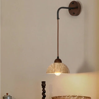 Celako™ Aurterra Wall Light | Yellow Travertine Stone Living Room Lighting