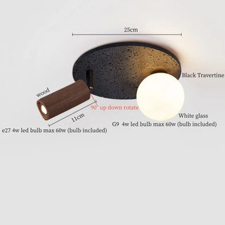 Celako™ Tivoluna Ceiling Light | Black Travertine Living Room Lighting