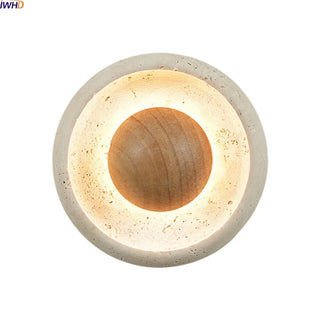 Celako™ Striatus Wall Light | Yellow Travertine Bedroom Lighting