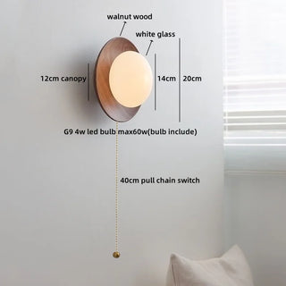 Celako™ Vitria Wall Light | Walnut Wood Bedroom Lighting