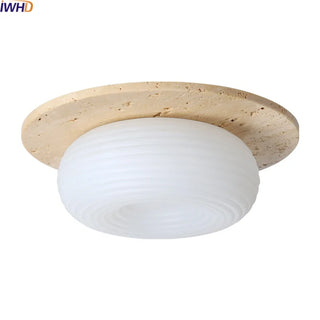 Celako™ Aurema Ceiling Light | Yellow Travertine Living Room Lighting
