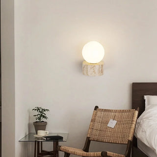 Celako™ Travessa Wall Light | Yellow Travertine Bedroom Lighting