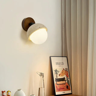Celako™ Calcario Wall Light | Yellow Travertine Bedroom Lighting