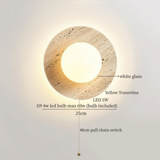 Celako™ Solivra Wall Light | Yellow Travertine Living Room Lighting