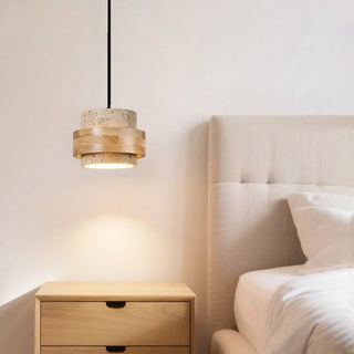 Celako™ Calistra Pendant Light | Yellow Travertine Bedroom Lighting