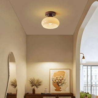 Celako™ Mellune Ceiling Light | Milky Yellow Glass Bedroom Lighting