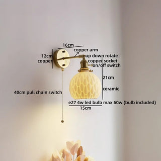 Celako™ Terralu Wall Light | Ceramic Bedroom Lighting