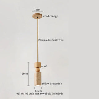 Celako™ Travolo Pendant Light | Yellow Travertine