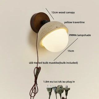 Celako™ Soleil Wall Light | Stone Bedroom Lighting