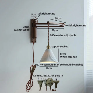 Celako™ Waluna Wall Light | Walnut Wood Living Room Lighting