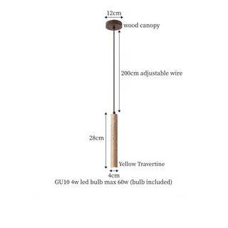 Celako™ Tiburnia Pendant Light | Yellow Travertine Kitchen Island Lighting