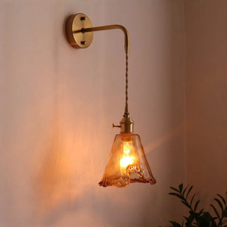 Celako™ Kiyoro Wall Light | Copper Glass Bedroom Lighting