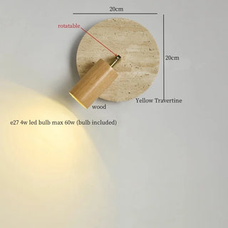 Celako™ Calcario Wall Light | Yellow Travertine Bedroom Lighting