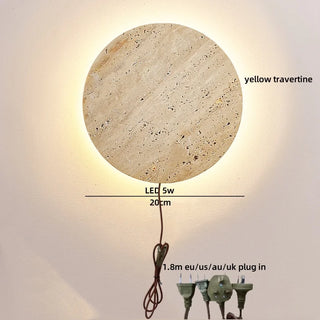 Celako™ Traverta Wall Light | Yellow Travertine Bedroom Lighting