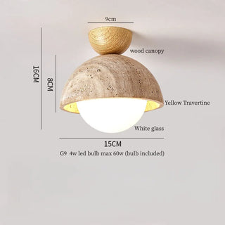 Celako™ Kuroiwa Ceiling Light | Black Travertine Living Room Lighting