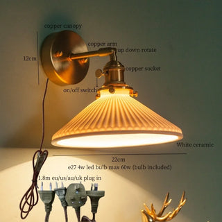 Celako™ Cerastra Wall Light | Copper Ceramic Living Room Lighting