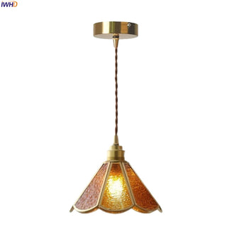 Celako™ Ambrato Pendant Light | Amber Glass French Vintage