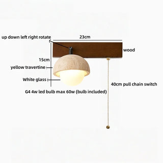 Celako™ Travera Wall Light | Travertine Bedside Lighting