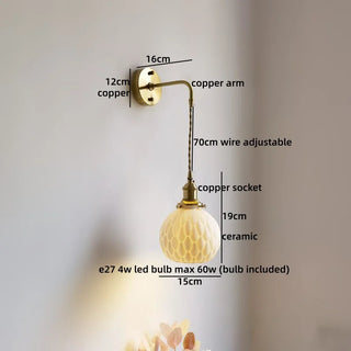 Celako™ Terralu Wall Light | Ceramic Bedroom Lighting