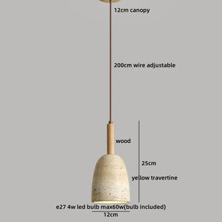 Celako™ Traverti Pendant Light | Travertine Dining Room Lighting