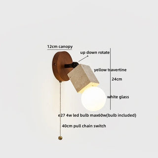 Celako™ Travara Wall Light | Travertine Bedside Lighting