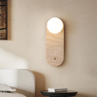 Celako™ Solpietra Wall Light | Yellow Travertine Bedroom Lighting