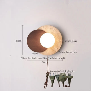 Celako™ Aureline Wall Light | Yellow Travertine Living Room Lighting