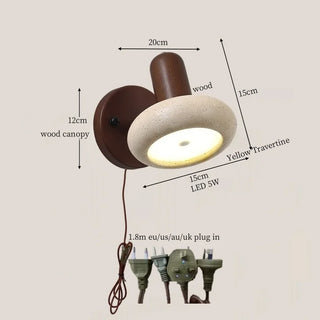 Celako™ Auretine Wall Light | Yellow Travertine Bedroom Lighting