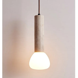 Suspension Celako™ Aurestine | Luminaire de chambre en travertin jaune
