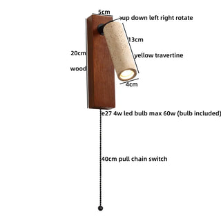 Celako™ Lumitine Wall Light | Yellow Travertine Bedroom Lighting
