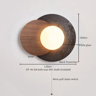 Celako™ Montari Wall Light | Black Travertine Living Room Lighting