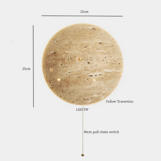 Celako™ Soltra Wall Light | Yellow Travertine Living Room Lighting
