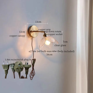 Celako™ Vitrune Wall Light | Glass Copper Bedroom Lighting