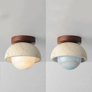 Celako™ Citrina Ceiling Light | Yellow Travertine Japan Wabi Sabi