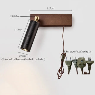 Celako™ Lithio Wall Light | Black Travertine Living Room Lighting