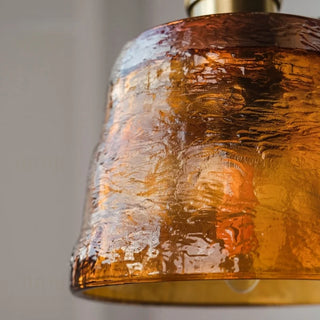 Celako™ Fulgore Pendant Light | Amber Glass Bedroom Lighting